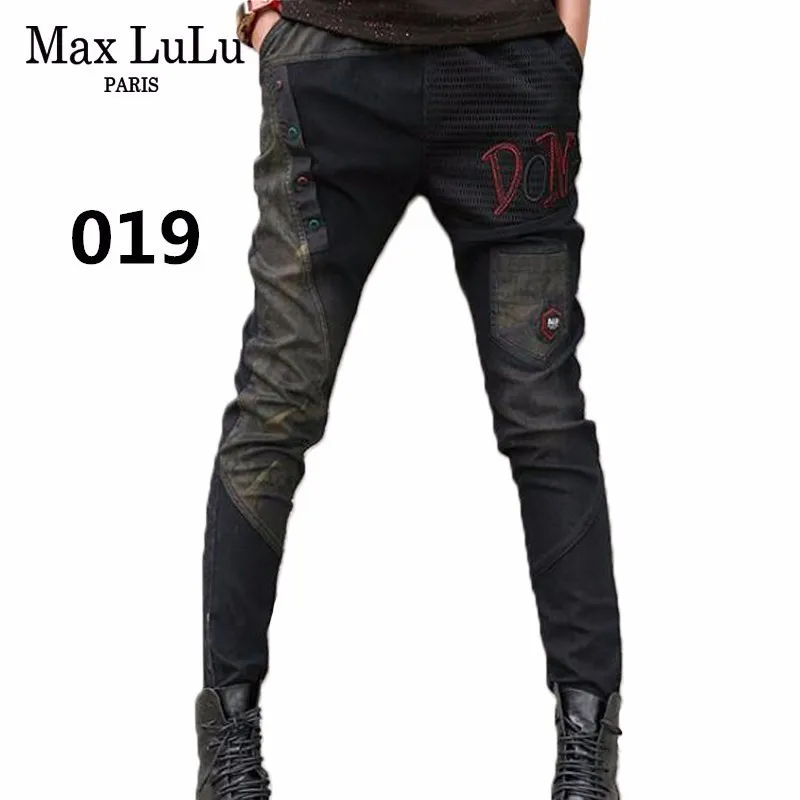 019 black Max LuLu Роскошные корейские винтажные женские штаны-шаровары женские черные рваные джинсы с эффектом пуш-ап женские джинсовые брюки размера плюс Pantolon - Цвет: 019 black