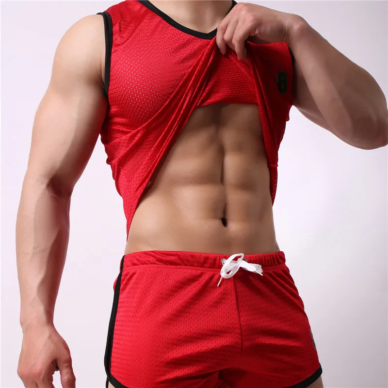 Мужской спортивный костюм футболка шорты и летний Повседневный брендовый |