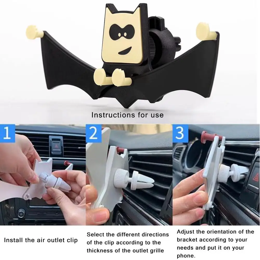 Автомобильный держатель для телефона в форме летучей мыши на приборной панели с