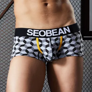 SEOBEAN Боди мужские с низкой талией модные хлопковые боксеры нижнее белье