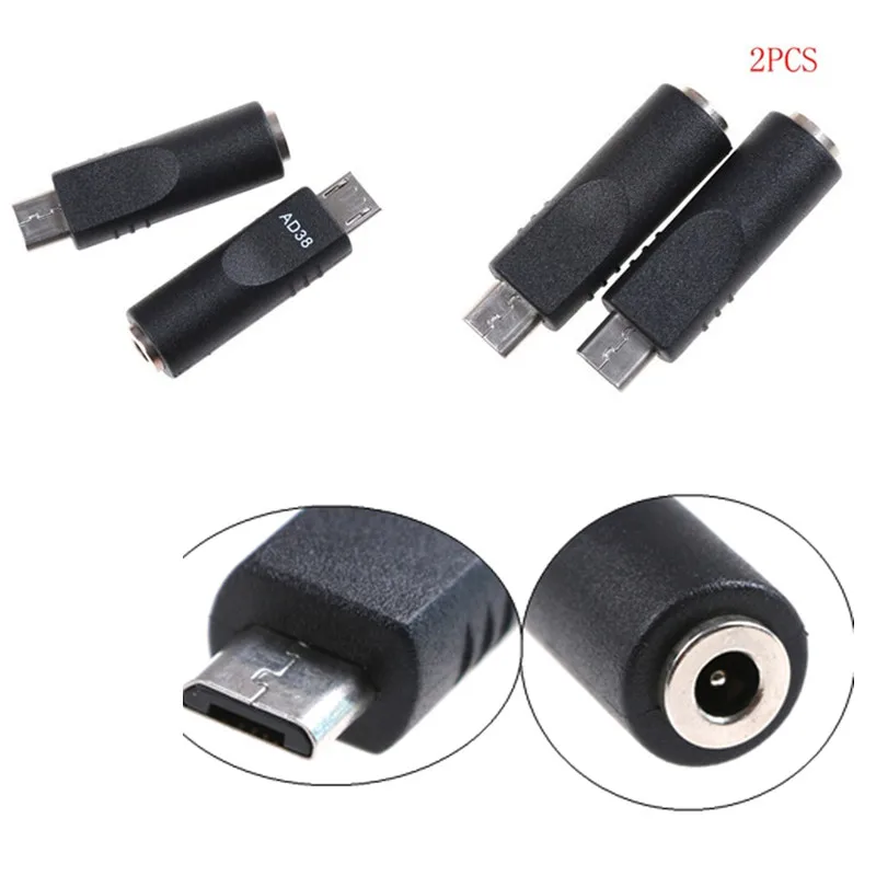 2 шт. 3 5x1 1 мм 5-контактный разъем DC Мощность (мама)-Micro USB штекер адаптера для