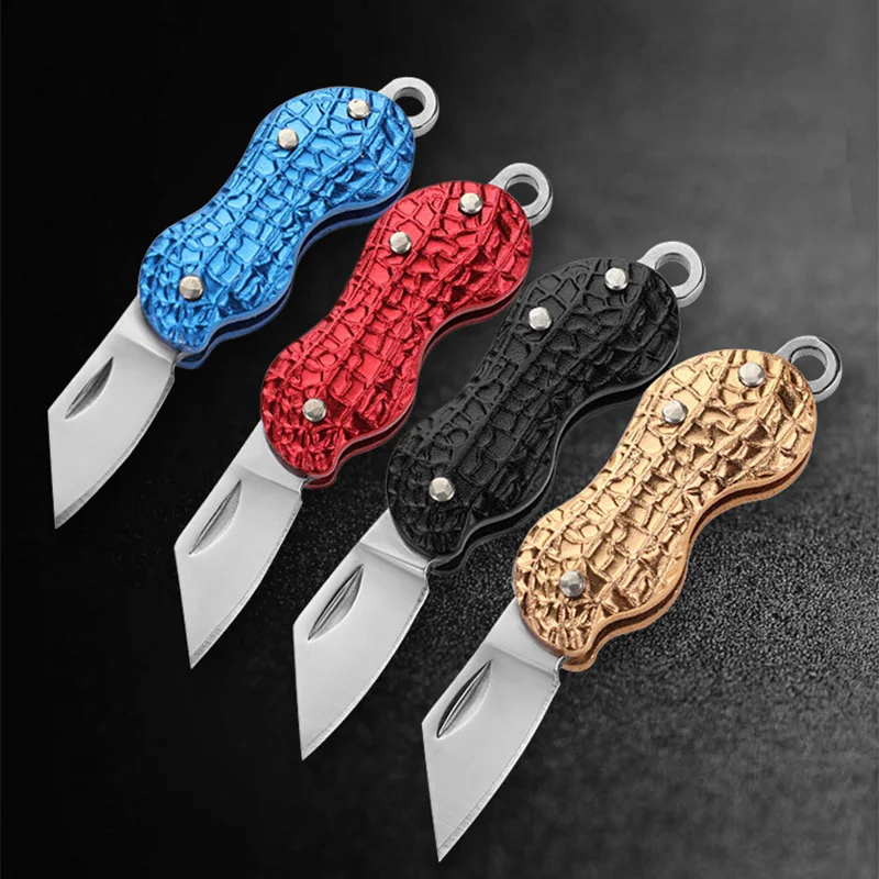 Портативный складной мини инструмент для чистки фруктов ожерелье нож открытый