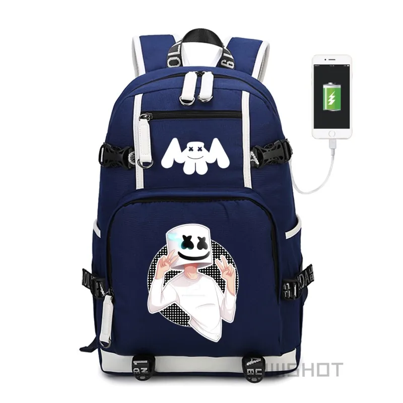 Blue1 WISHOT рюкзак Многофункциональный USB зарядка для подростков мужчин wo мужчин студентов школьные сумки Дорожная светящаяся сумка - Цвет: Blue1