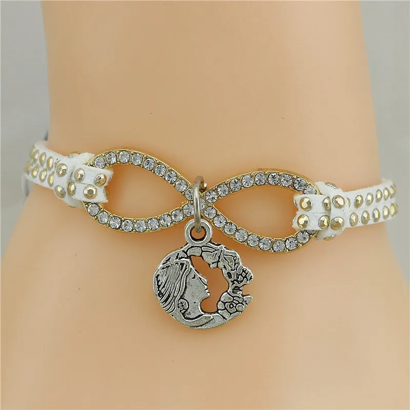 2 вида цветов CZ браслет бесконечности для женщин и девушек модные ювелирные