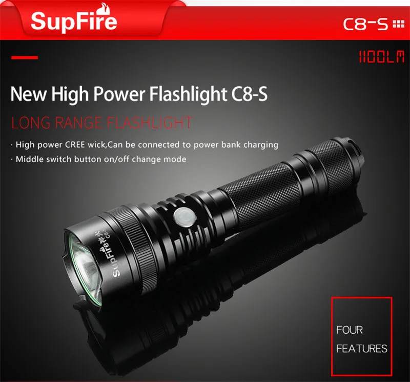 Флэш-светильник светодиодный Linterna USB флэш-светильник Supfire C8-S ручной светильник Lanterna походная лампа для Sofirn Convoy C8 Fenix велосипедный светильник A025