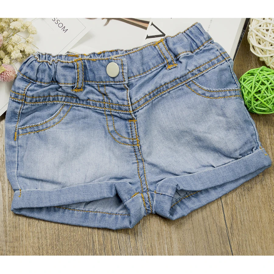 Infant Baby Girls Summer Denim Shorts Newborn Bebe Light Color Short Pants Soft Cotton Adjustable Elastic Waist Clothing | Детская