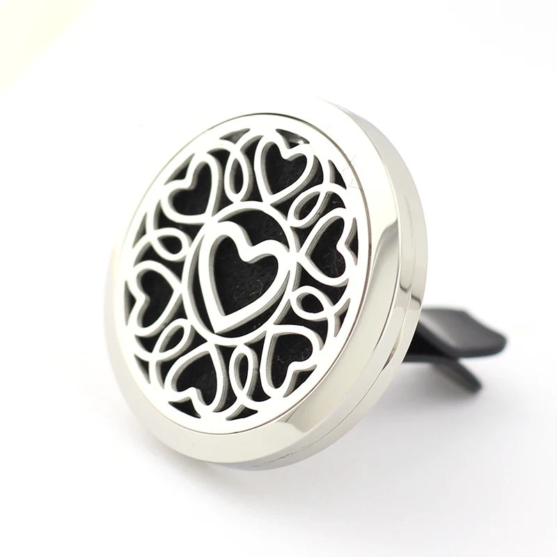 

Heart Pattern 35mm Magnetic 316L Stainless Steel Car Diffuser Locket Amoratherapy Essential Oil Diffuser Locket Free Pads