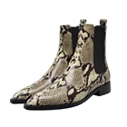 Ботильоны женские кожаные, на низком каблуке, со змеиным принтом, 48h, размеры 34-39