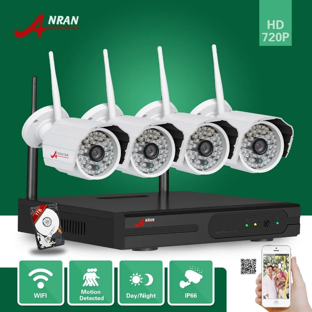 ANRAN CCTV 4CH Wifi NVR 720P Network Plug Play 48 IR Waterproof Outdoor Wireless IP Camera Video Security System With 1TB HDD on - Система видеонаблюдения ANRAN CCTV 4CH Wifi NVR 720P Network Plug Play с 48 IR водонепроницаемыми камерами на беспроводной I