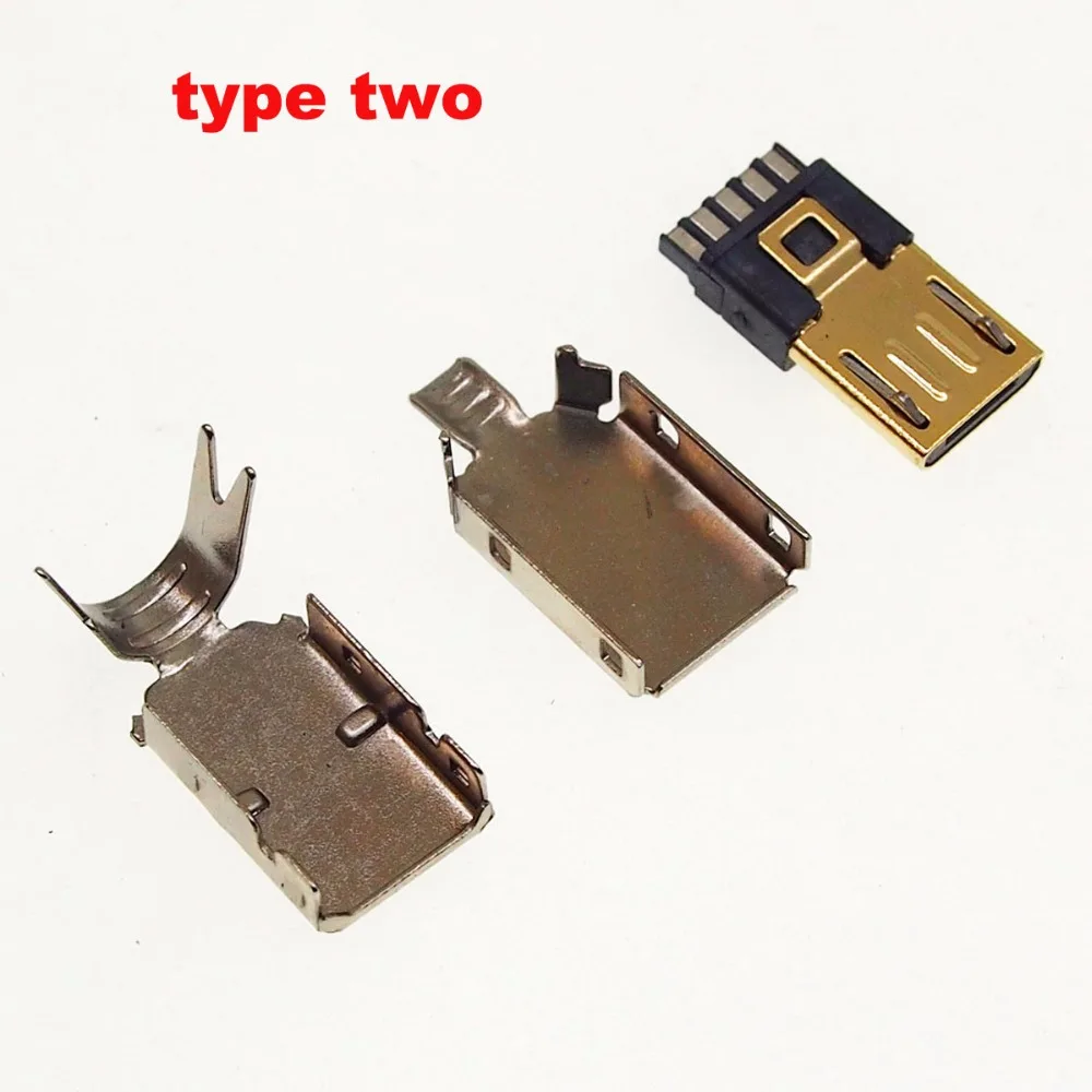 10 комплектов позолоченных MICRO Mike 5P USB штекер с металлическим корпусом|Коннекторы