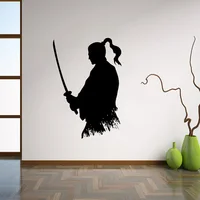 Samurai Katana Wall Decal Ninja Vinyl Sticker Japanese Home Decor Ideas Living Room Interior Wall Art Bedroom Wall Decor L237