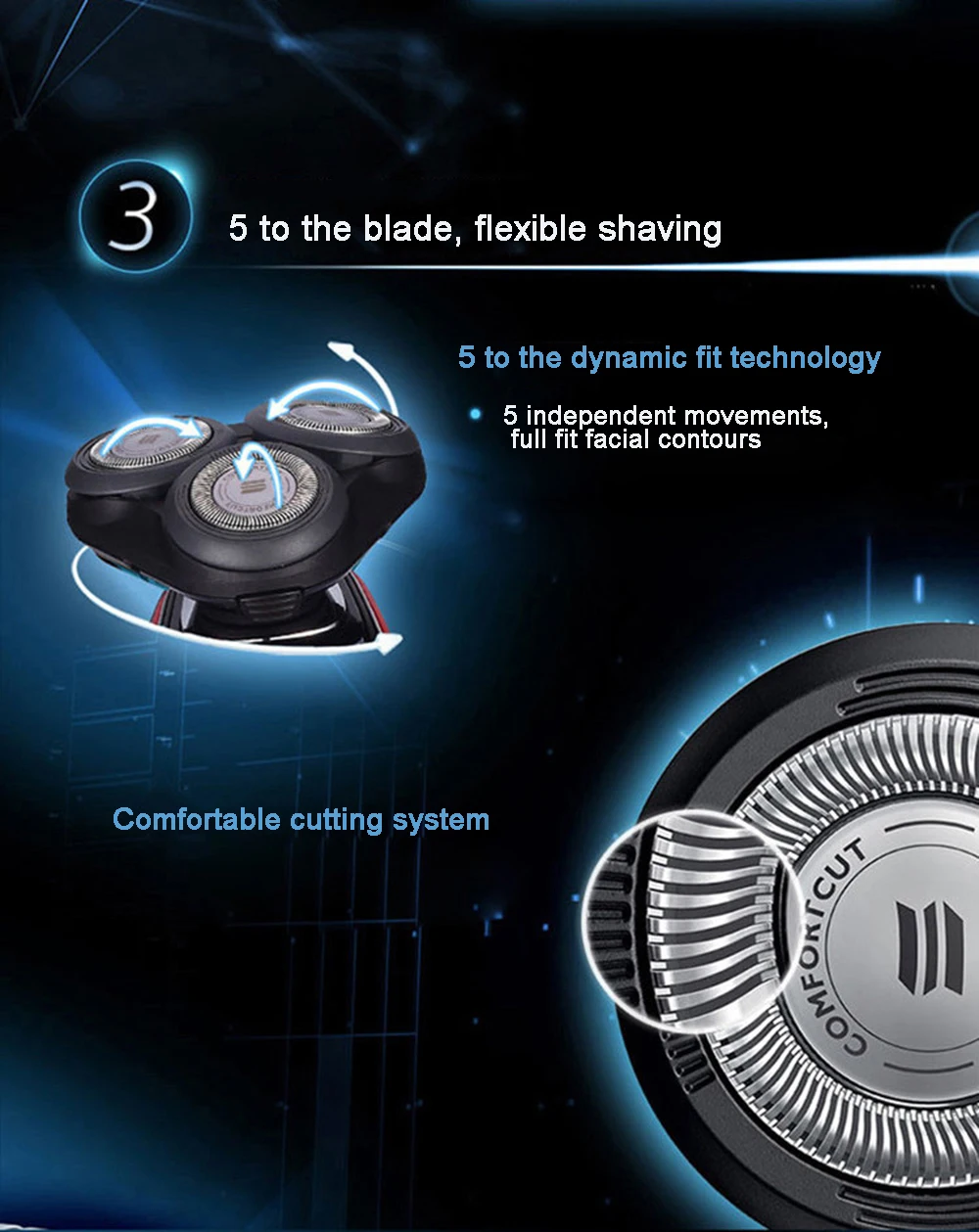 Оригинальная профессиональная Электробритва Philips S5095 с 3D самостоятельными плавающими головками, водонепроницаемая с никель-металлогидридным аккумулятором для мужчин