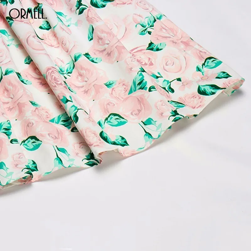 Женское платье с цветочным принтом ORMELL винтажное открытыми плечами лето 2019|women