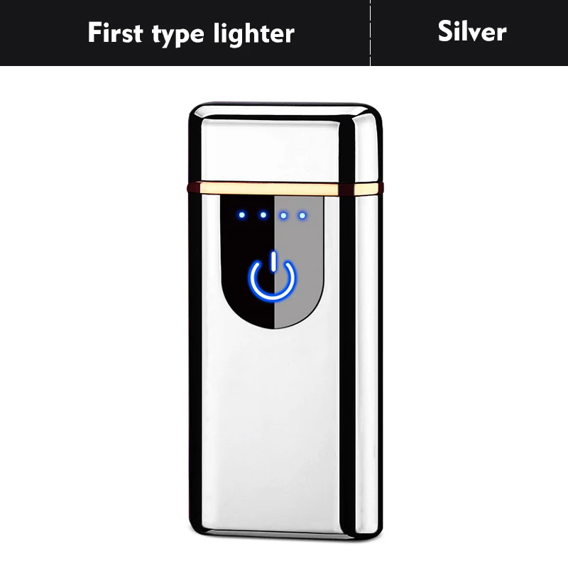 Электронная Usb зарядка двойная дуговая Зажигалка плазменная электронная импульсная Зажигалка сенсорный экран электронная зажигательная машина дуговая зажигалка - Цвет: As picture shows