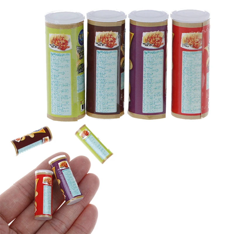 4 шт. 1:12 кукольный домик миниатюрная пищевая игрушка картофельные чипсы бутылки