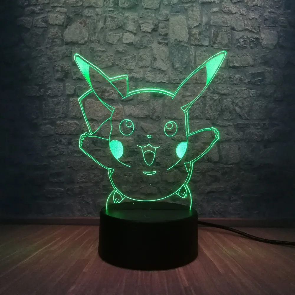 Японский Pokemons Go Game 3D LED USB лампа Мультфильм кавайный питомец Пикачу красочный