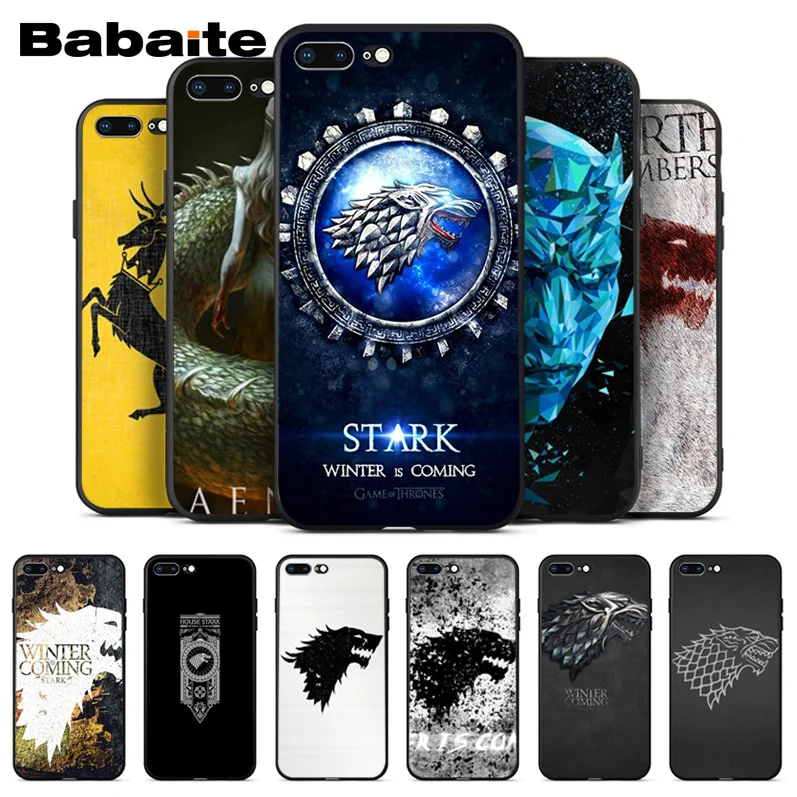 Чехол для телефона Babaite Games Of Thrones House Stark задняя крышка iPhone 7 7plus 5 5Sx 6 6S 8 8Plus X XS MAX XR |