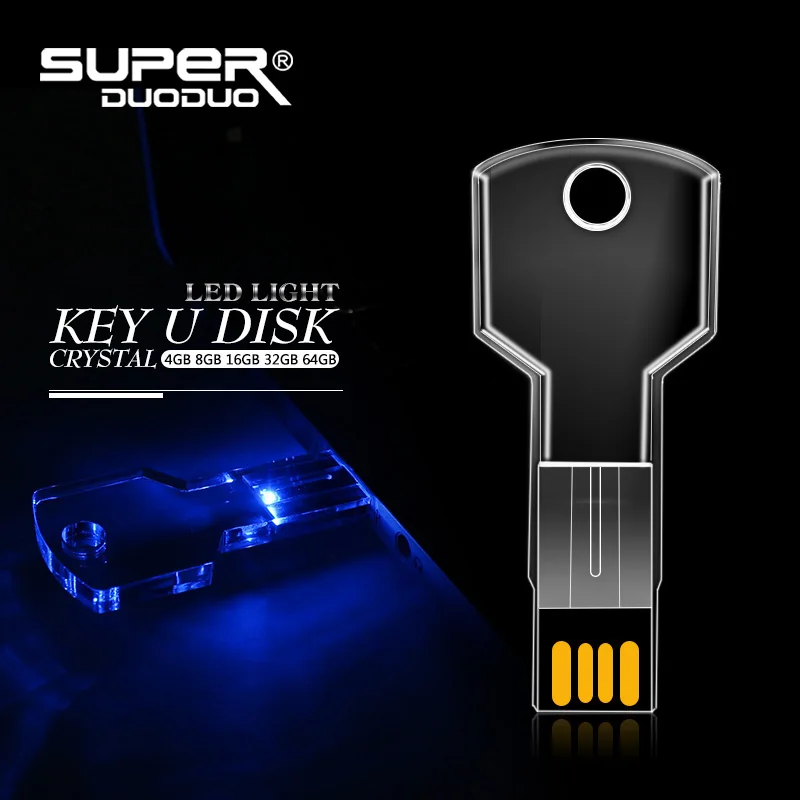 USB флеш-накопитель 64 ГБ, флеш-накопитель с подсветкой, 64 ГБ, водонепроницаемый флеш-накопитель, USB 2,0, USB флеш-накопитель, USB флеш-накопитель на заказ