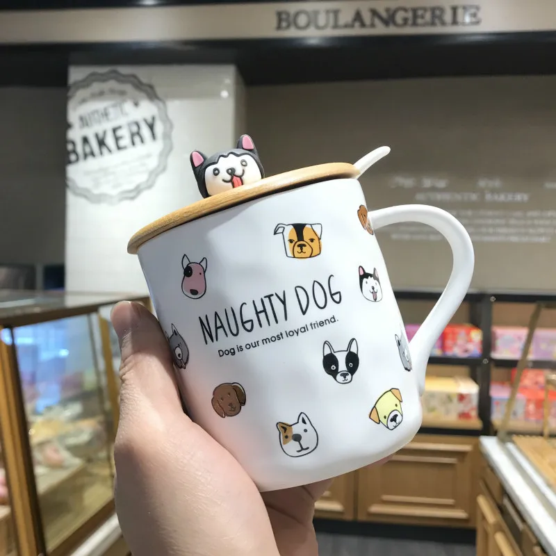 Креативный мультфильм 3D корги Французский бульдог керамические кружки милый большой емкости чашка "Собака" Студенческая Пара кружка для друга Подарочная чашка - Цвет: a