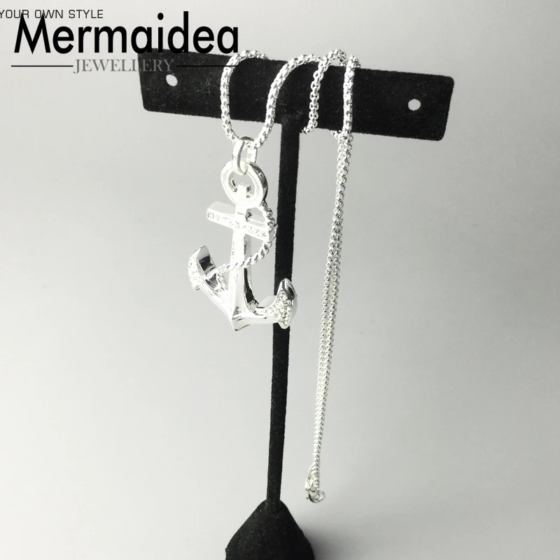 Ожерелье с подвеской фирменная Серебряная цепочка белыми якорями Hope 2020 модные