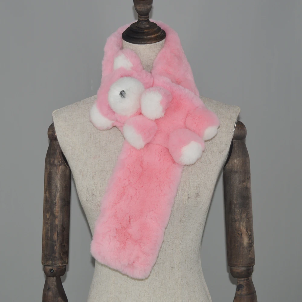 2020 новый ребенок натуральным шарф из меха кролика рекс прекрасные дети кролик