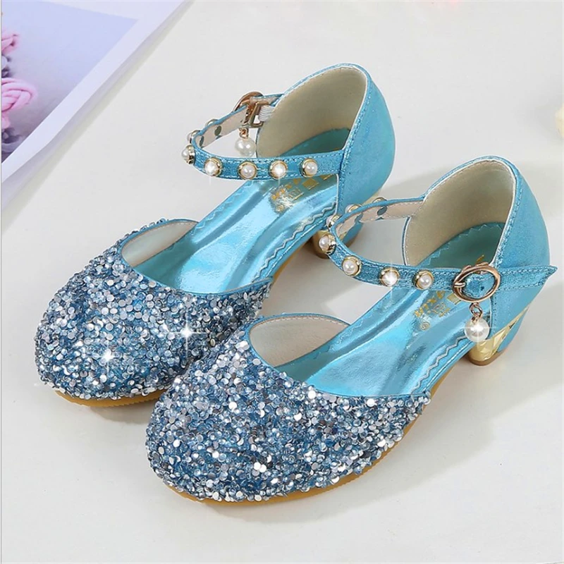 Босоножки для девочек 24 # 35 новинка 2019 детская модная обувь с кристаллами Детская