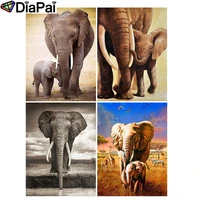 diapai 5d diy diamond painting 100 full squareround drill animal elephant 3d embroidery cross stitch home decor