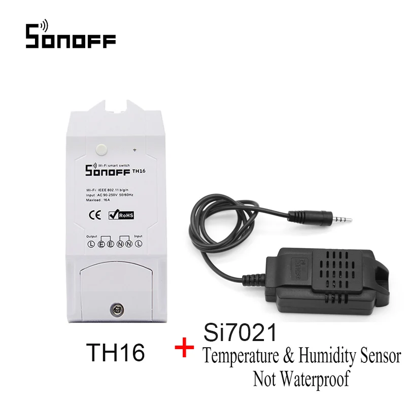 Смарт переключатель Sonoff TH16 с Wi Fi датчик контроля температуры и влажности пульт