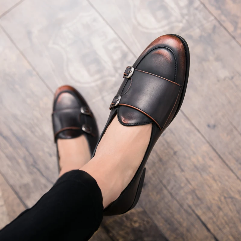 WOLF WHO Classic Men Shoes Breathable Comfortable Men Loafers Luxury Brand Men Dress Shoes For Wedding Dating Men's Flats X-199