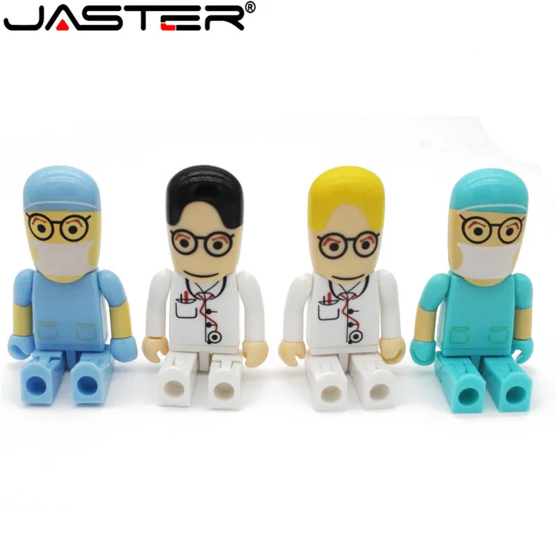 

JASTER New Arrival Cartoon Robot medical pen drive doctor usb flash drive 4GB 8GB 16GB 32GB 64GB usb memory stick nurse pendrive