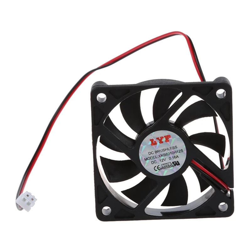 Настольный ПК чехол DC 12V 0.16A 60 мм 2 Pin кулер вентилятор охлаждения и 80 контактный
