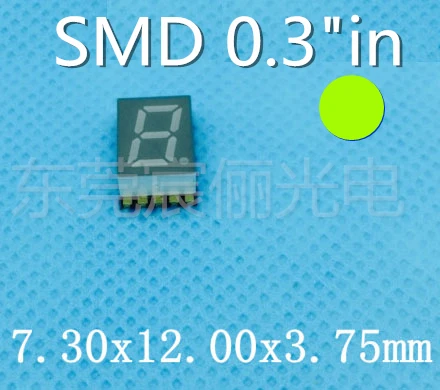 Синяя светодиодная трубка 0 3 дюйма SMD LED дисплей 7-сегментная Nixie 1-битная цифровая