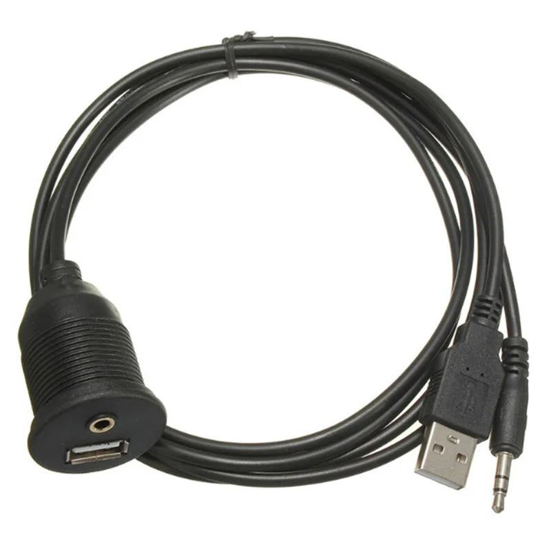 1 м 3 5 мм утопленное крепление для приборной панели USB 2 0 AUX разъем удлинитель