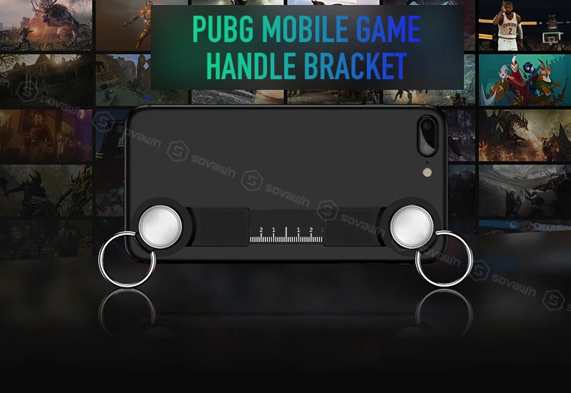 Sovawin PUBG мобильный геймпад портативный черный складной игровой контроллер с кольцевой пряжкой вращающийся на 360 градусов кронштейн держатель для iPhone