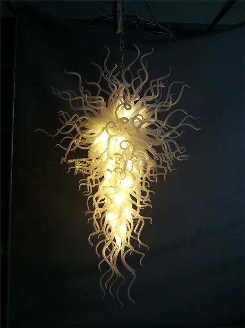 

Artist Made Custom Hand Blown Glass Medusa Maestro White Murano Chandelier