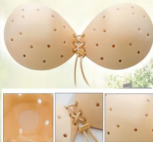 100 PCS Womens Ladies Sexy Reusable Invisible Strapless Self Adhesive Breathable Push-up Bra Stick On Gel Backless Silicone Bras