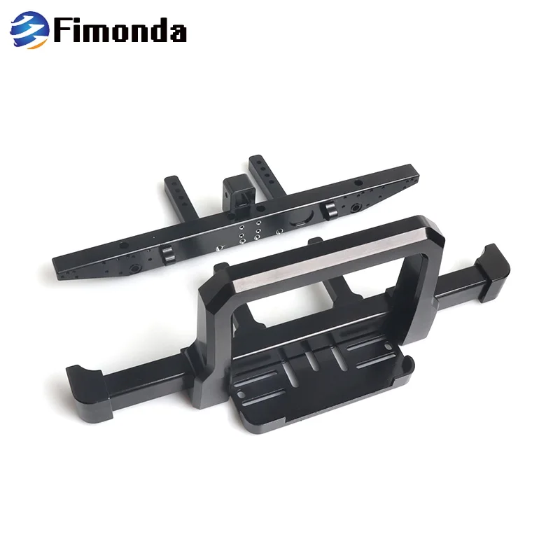 Black Front Rear TRX4 алюминиевый передний задний бампер с отверстием для прицепа для 1/10 RC автомобилей Traxxas TRX-4 Запчасти для обновления - Цвет: Black Front Rear