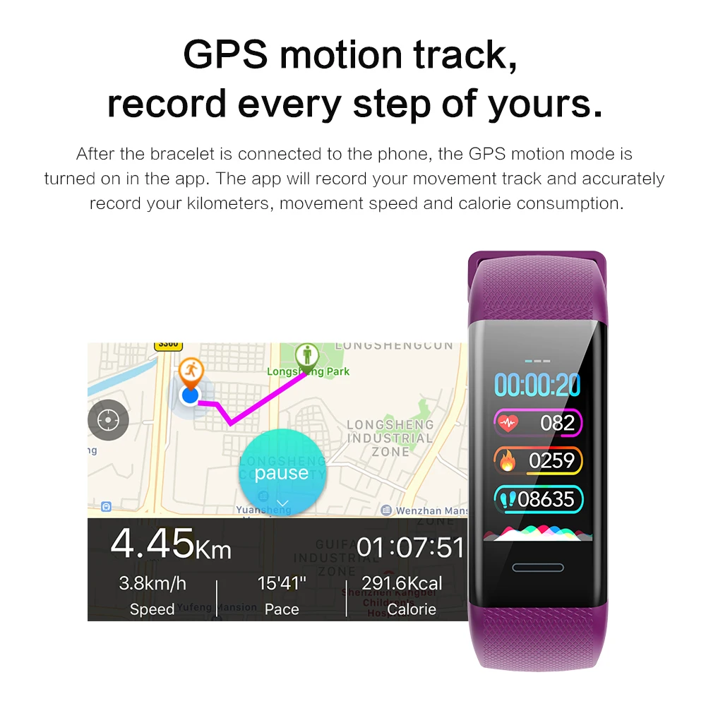 Умный браслет C20 трекер здоровья водонепроницаемый монитор сердечного ритма фитнес браслет для мужчин женщин IOS Android