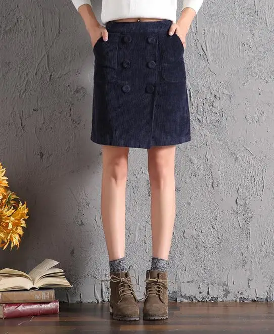 

Женская Осенняя Вельветовая юбка большого размера