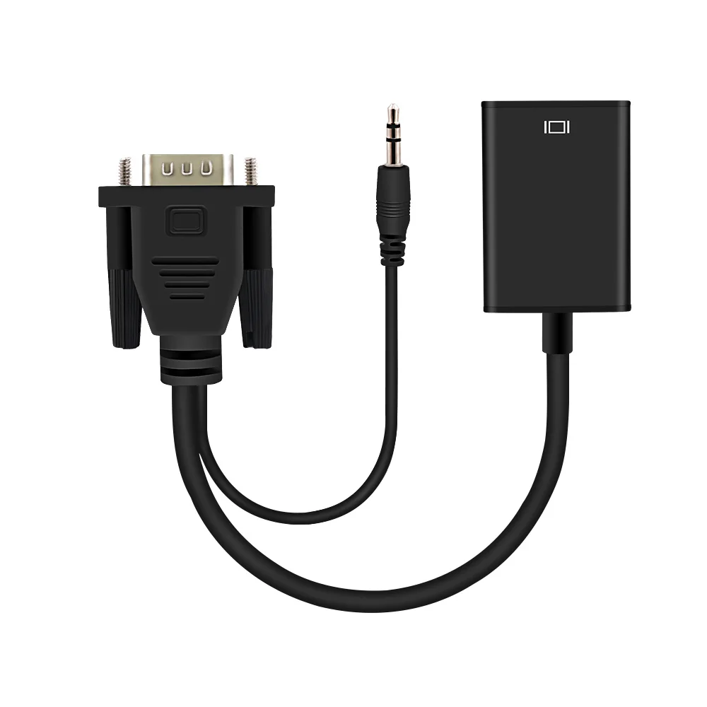 Высокое разрешение 1080P HD VGA к HDMI кабель конвертер Plug and Play VGA2HDMI с аудио 3 5 адаптер