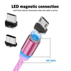 Светящийся Магнитный зарядный кабель Micro USB Type-C для Samsung S8 A5 A7 A90 A70 A50 Huawei P20 lite P30 Pro View 20 Honor 9 7A 8A 8X