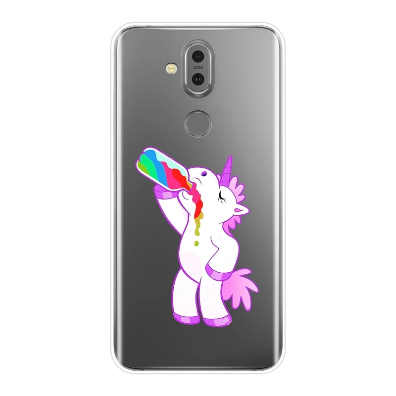 TPU Kawaii единорог Радуга телефонные чехлы для Nokia 7 1 6 5 3 2 Мягкий силиконовый чехол Plus