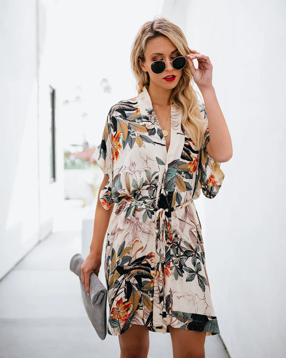 

Hot Printed V-neck Dress For Women In Season 2019