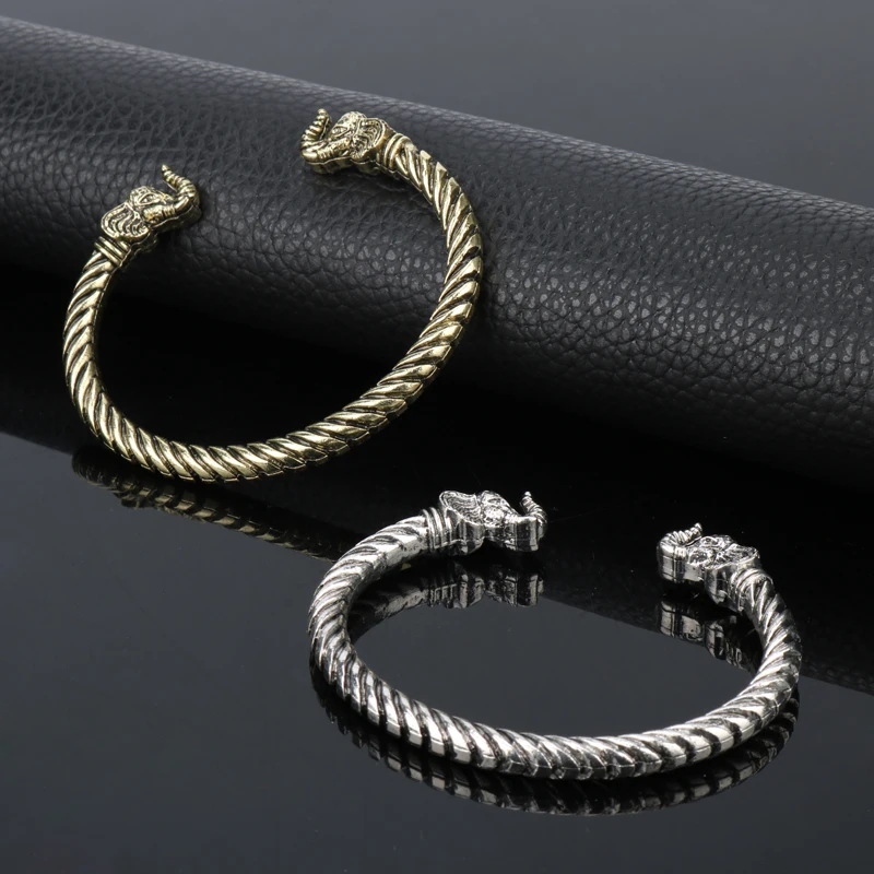 Викинги голова слона браслеты для мужчин стимпанк открытые подарков | Украшения