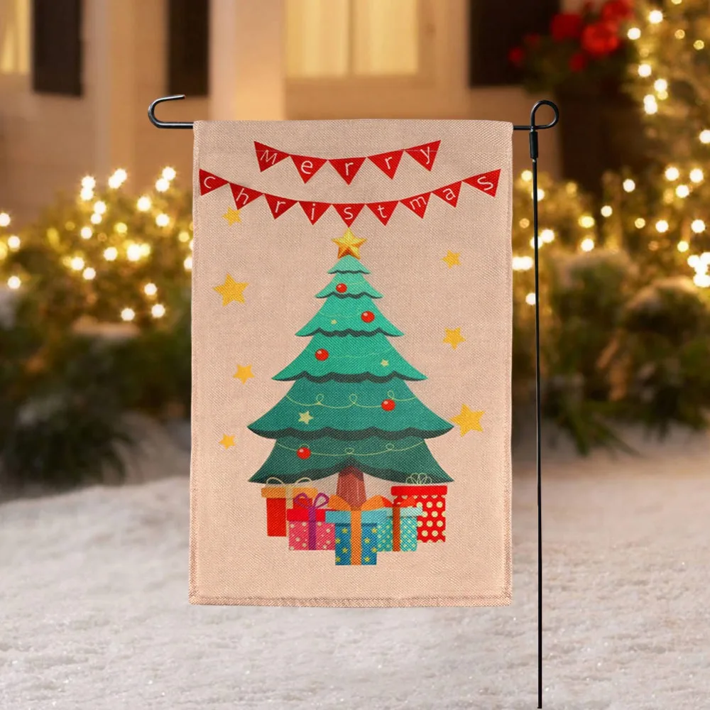 OurWarm DIY Мешковина Рождественский Садовый флаг 12x18 дюймов двухсторонний домашний