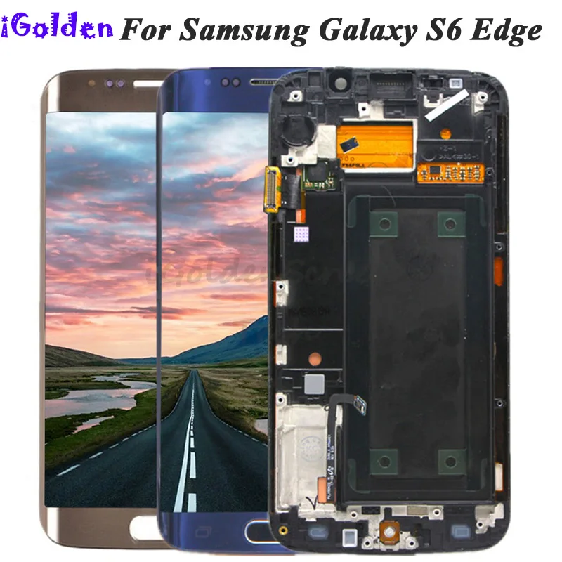 100% протестированный 5 1 ''SUPER AMOLED дисплей для SAMSUNG Galaxy S6 edge LCD G925 G925I G925F сенсорный