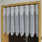 Полузанавеска с вышитыми белыми цветами, занавеска на окно, балдахин, кружевной подол, кофейная занавеска для двери кухонного шкафа