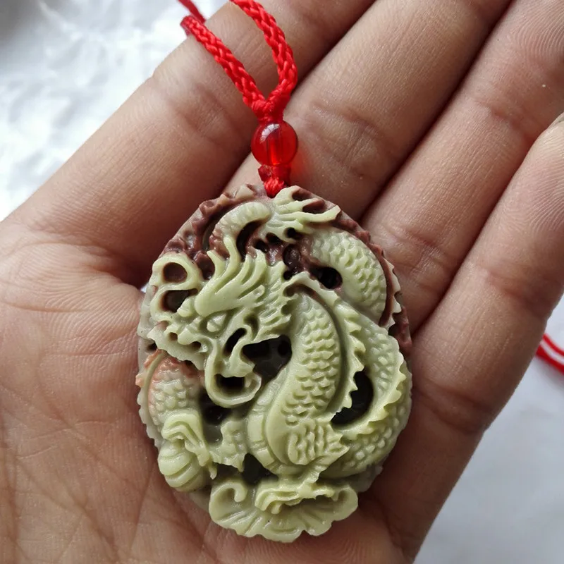 Мужская Личность Стиль чистый ручной работы игры драконов жемчуг кулон красная