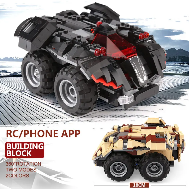 Yeshin игрушки с супергероями 07111 App-control Batmobile набор для детей, совместимый с новыми 76112 строительными блоками кирпича