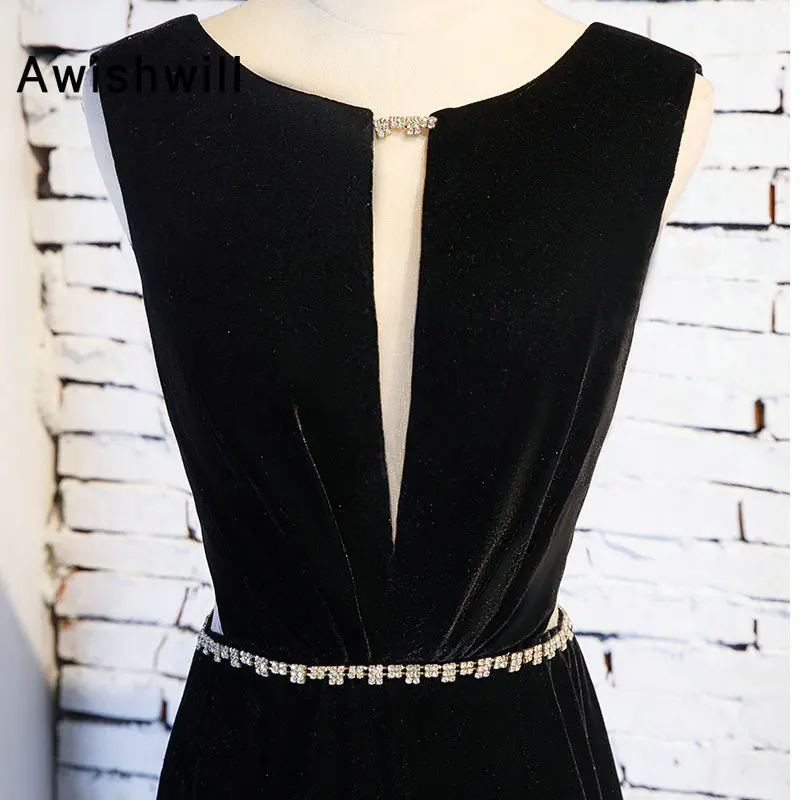 Недорогое черное торжественное платье для вечеринки без рукавов с прозрачным